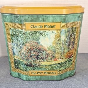 Olive Can Company Vintage Claude Monet The Parc Monceau Painting Canister Tin.